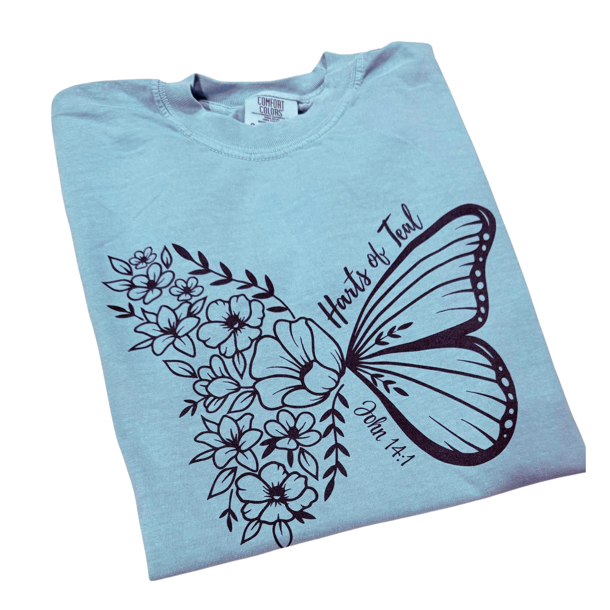 Harts of Teal Butterfly -John 14:1
